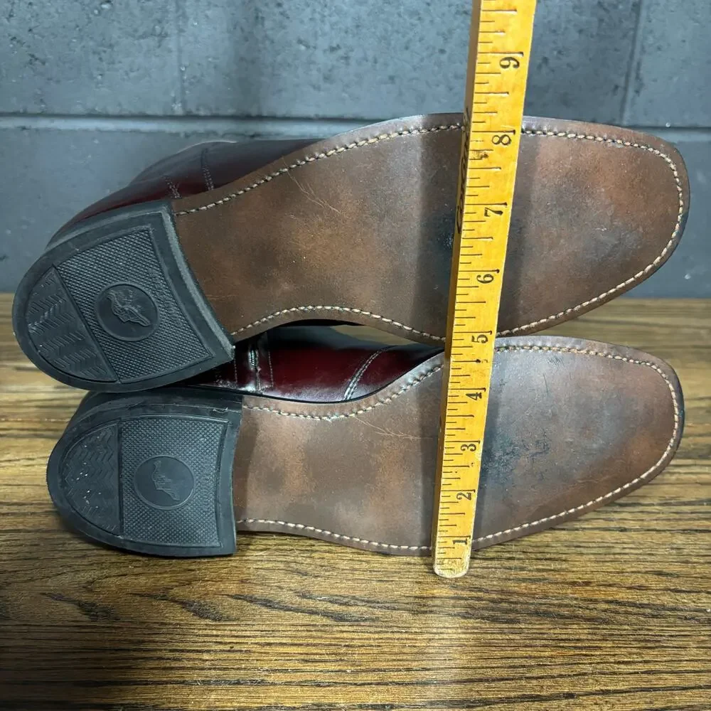Vintage 80s Leather Classics by Mason Burgundy Leather Ankle Zip Boots USA 9.5 E